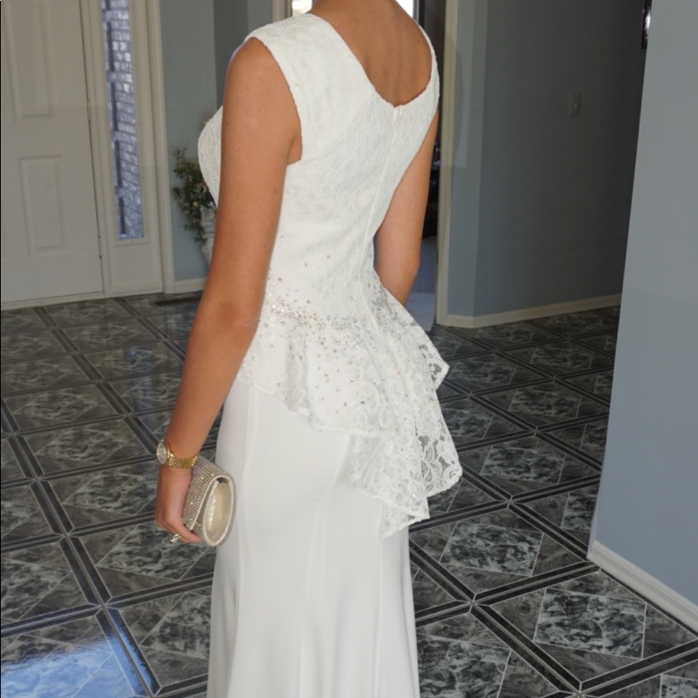 White evening gown